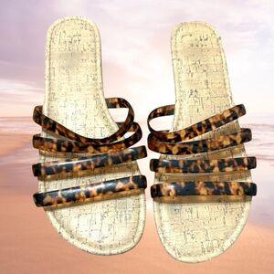 Strappy Slides A new day AVIÉ Tortoise Animal Print Sandals 9.5